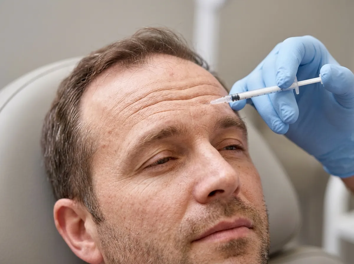 Procedimento de Botox — Testa